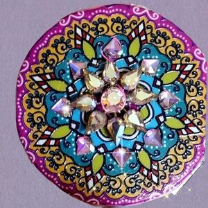 Mandala Design Jeweled Compact Mirror
